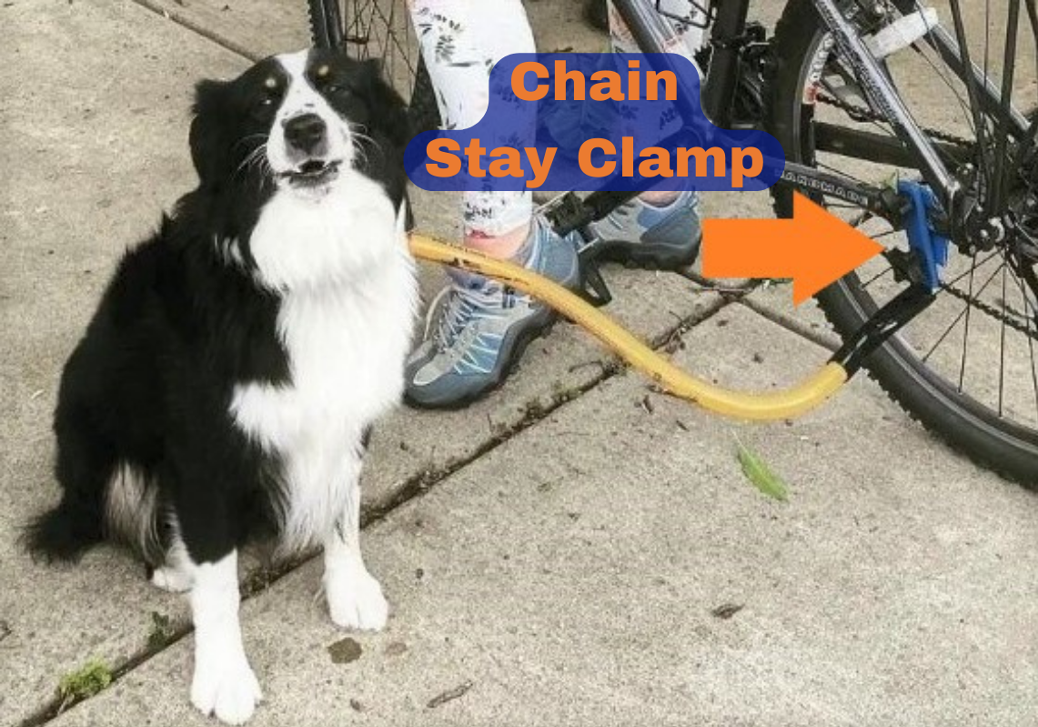 Bike Tow Leash Chain Stay Clamp Package