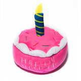 Squeaky Pink Birthday Cake Plush Dog Toy