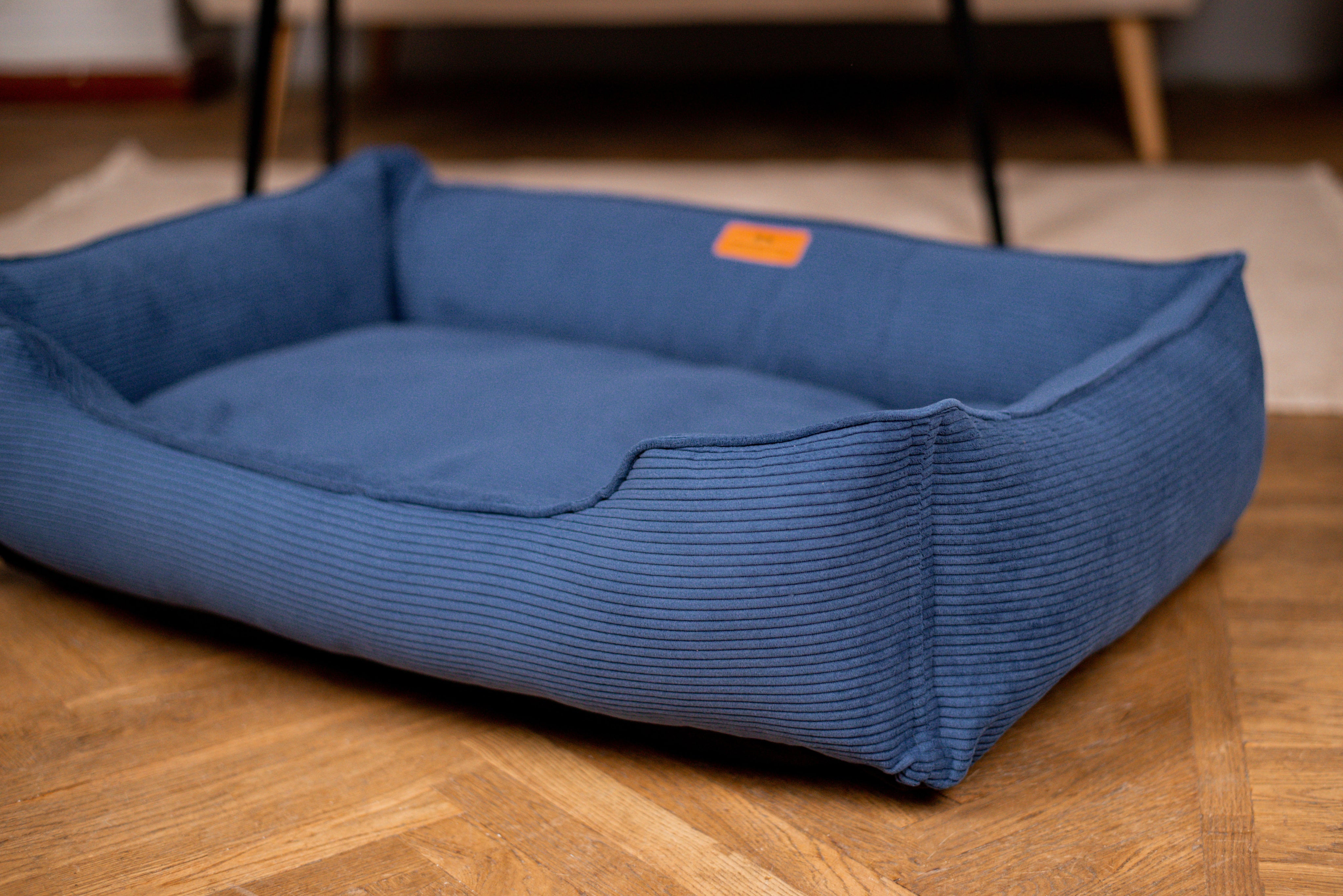 Fancy Corduroy Sleeper Dog Bed - Denim Color