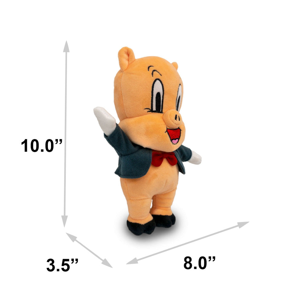 Dog Toy Squeaker Plush - Looney Tunes Porky Pig Full Body Standing Pose