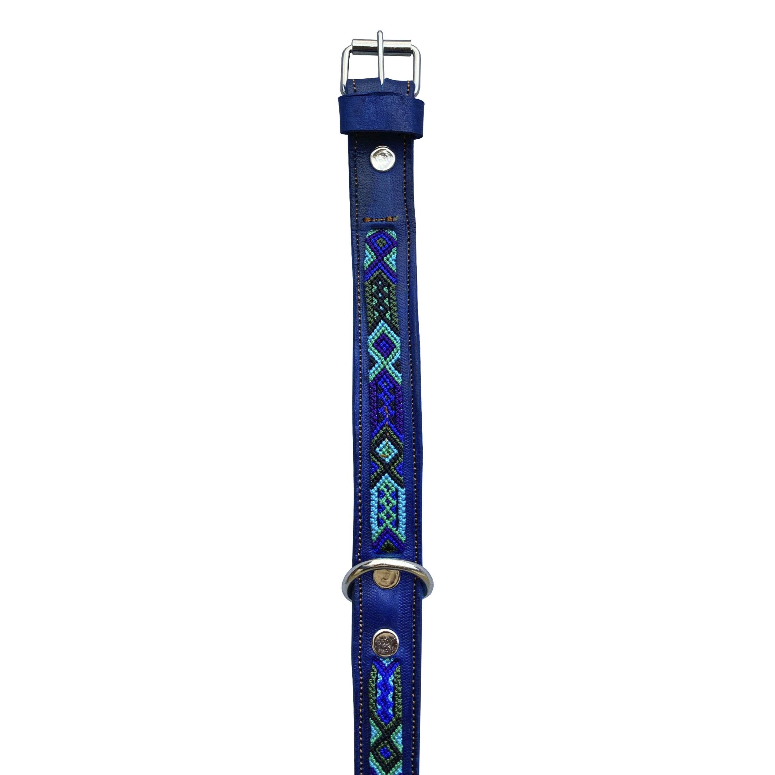 Blue Leather Collar