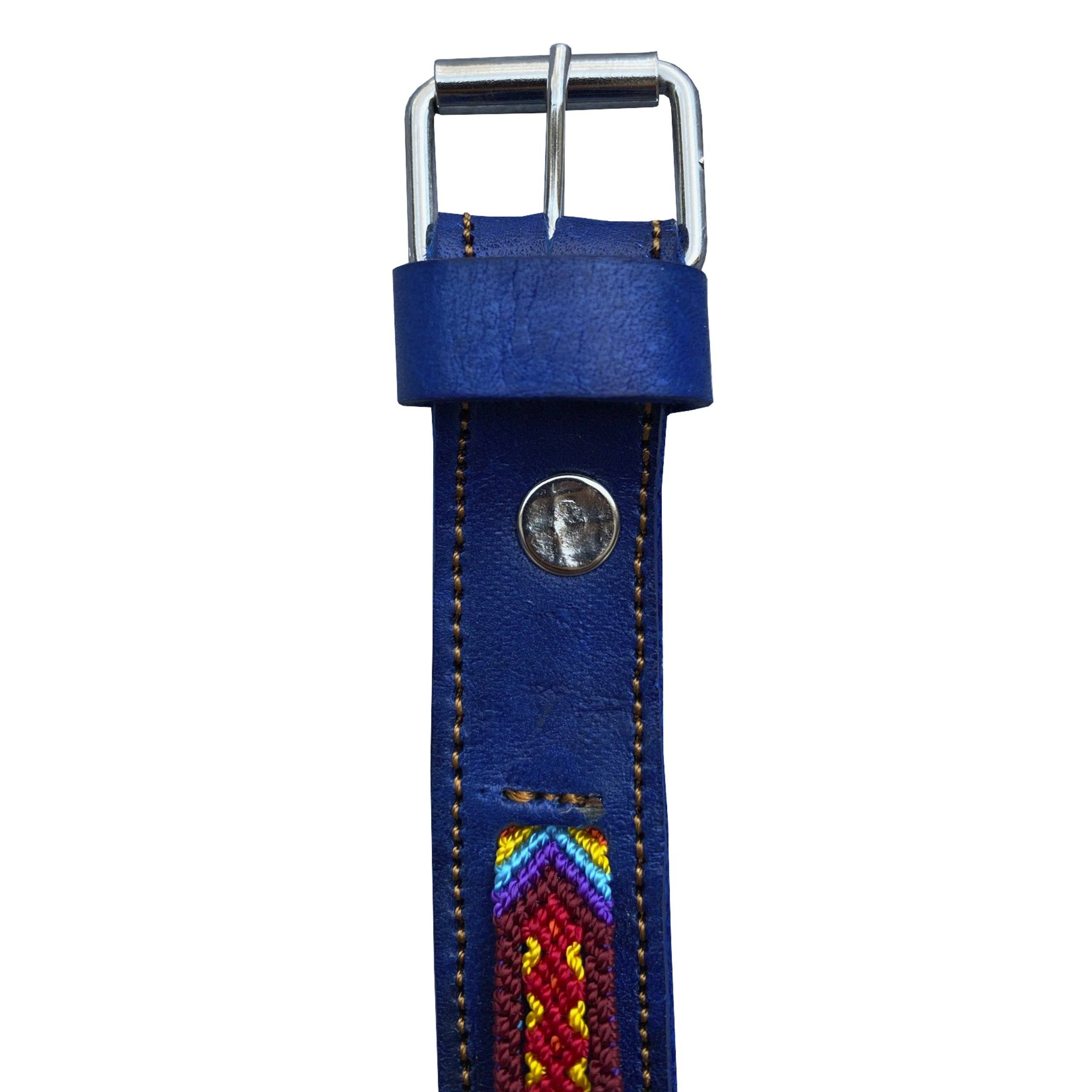 Blue Leather Collar