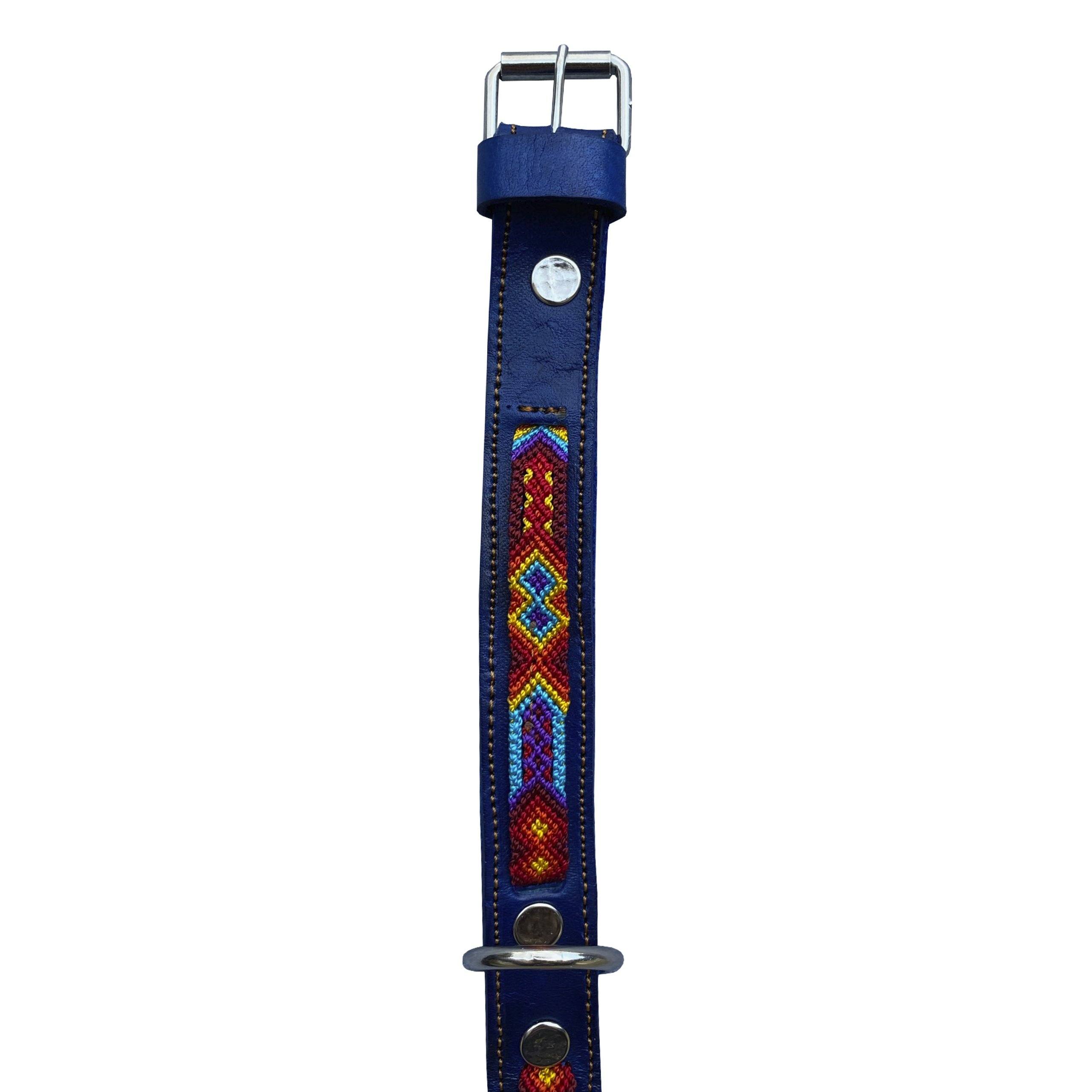 Blue Leather Collar