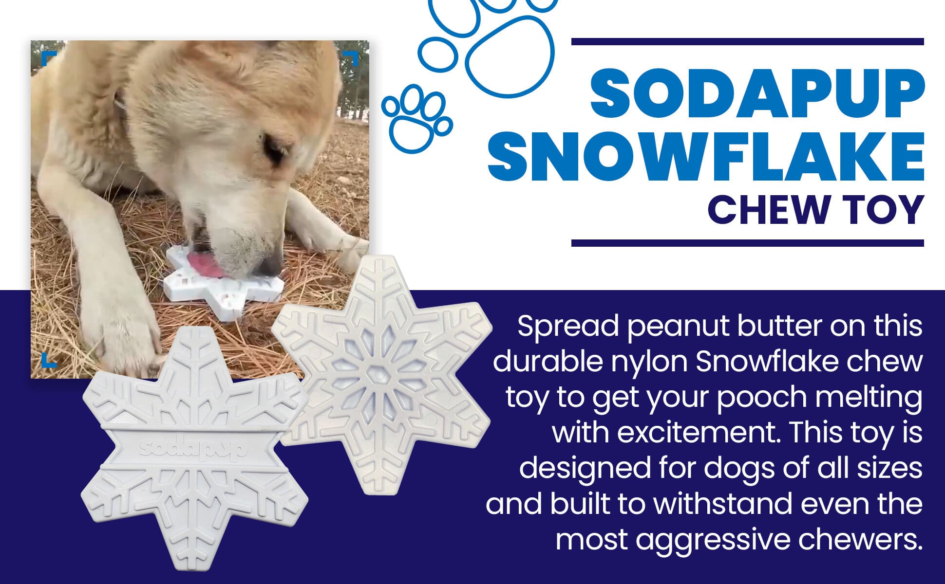 Snowflake Nylon Dog Chew & Enrichment Toy | SodaPup