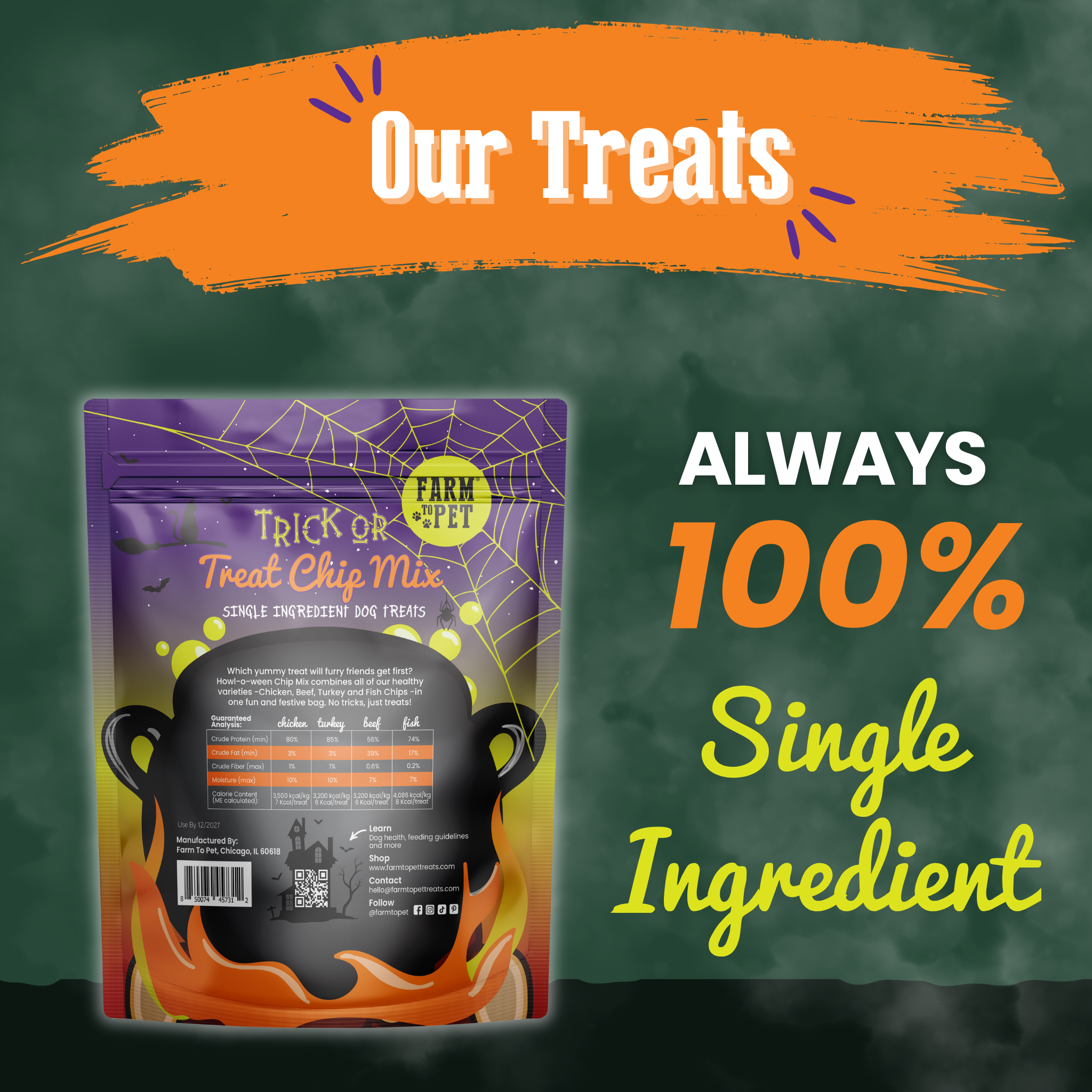 Halloween Trick-or-Treat Dog Treat Mix — Farm To Pet