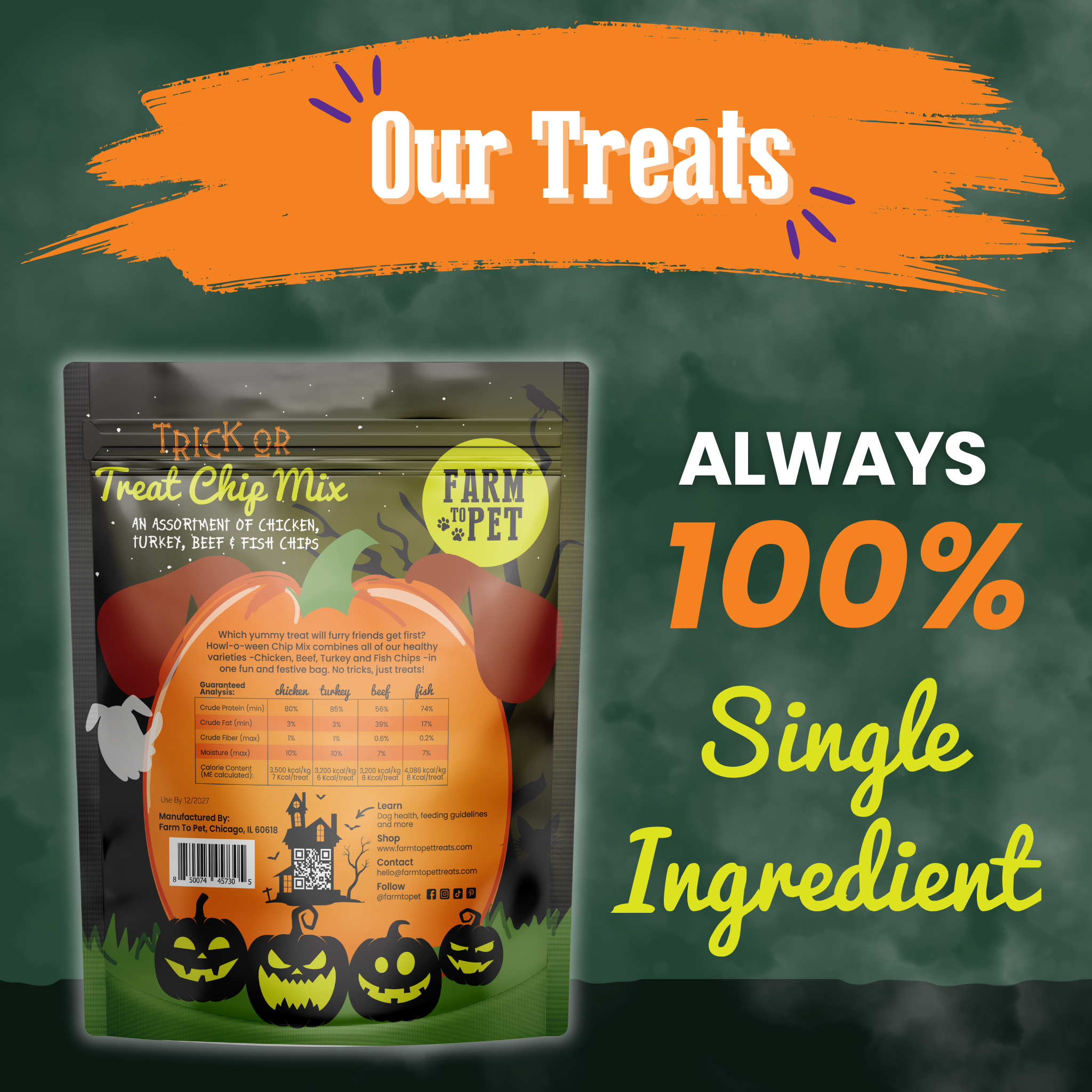Halloween Trick-or-Treat Dog Treat Mix — Farm To Pet