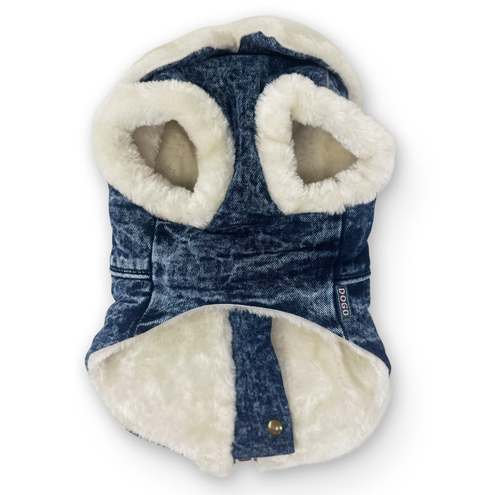 Furry Runner Coat Denim