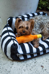 Chic Comfort Black and White Striped Sofa Dog Bed
