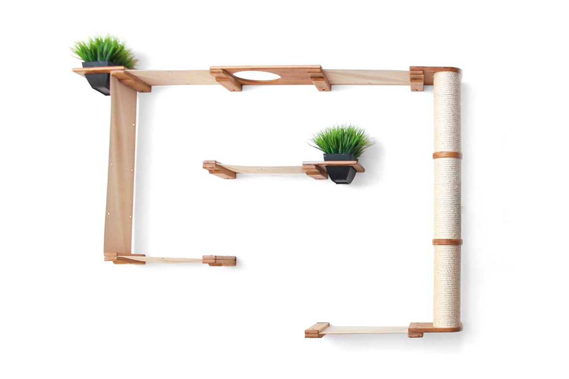 The Gardens - Modern Cat Tree with Plants by Catastrophic Creations