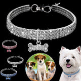 Bling Crystal Dog Collar Diamond Puppy Pet Shiny Full Rhinestone Neckl【Bling Pet Collar Set】This fabulous pet collar is adorned with glistening rhinestones and a metal crystal pendant. It's ideal for special occasions, whether you're dBling Crystal Dog Collar Diamond Puppy Pet Shiny Full Rhinestone Necklace Collar Collars