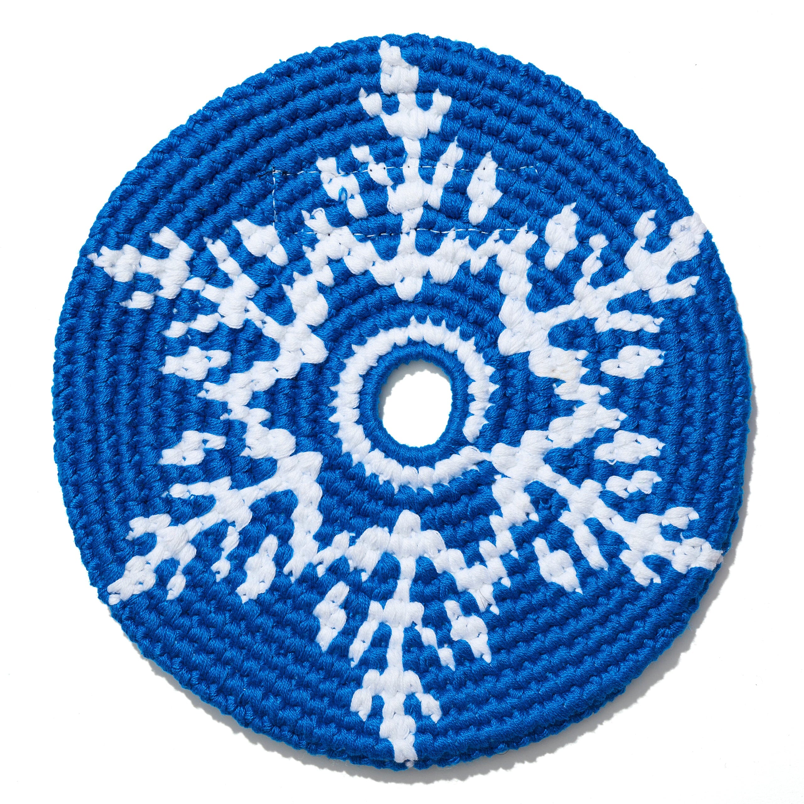 Sports Disc Snowflake (White on Blue)