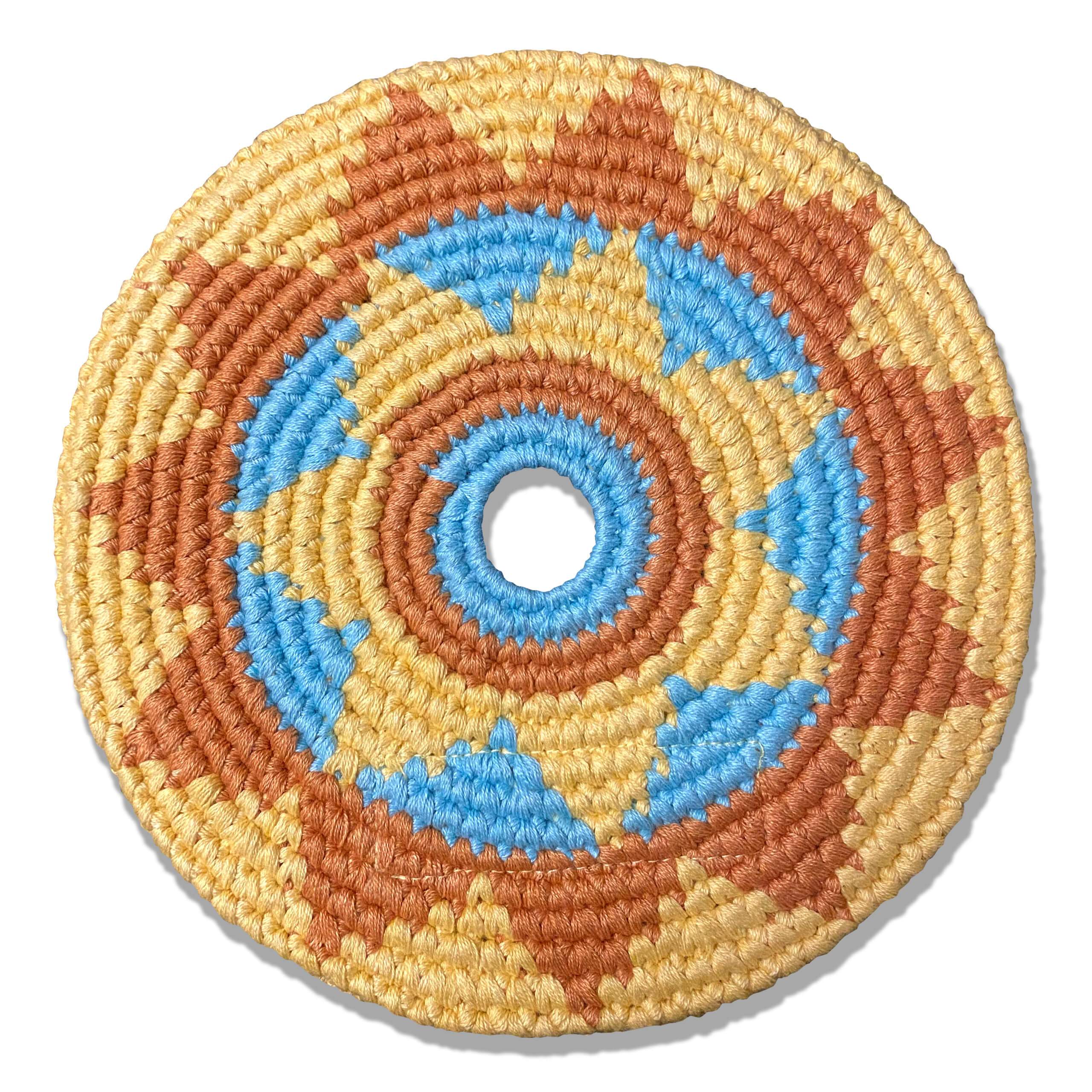 Hempy Natural Dye:  Hemp/Cotton blend Sport Disc  - Yellow/Orange/Blue