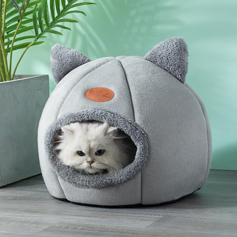 Winter Warm Cozy Cat BedPET BED CAT BED COLOR & SIZE ---Pet Bed Color: This cat beds have 3 colors, Grey, Camel and Brown. This cat cave bed size: Medium size pet bed, 50*40*30cm/19.7*1Winter Warm Cozy Cat Bed