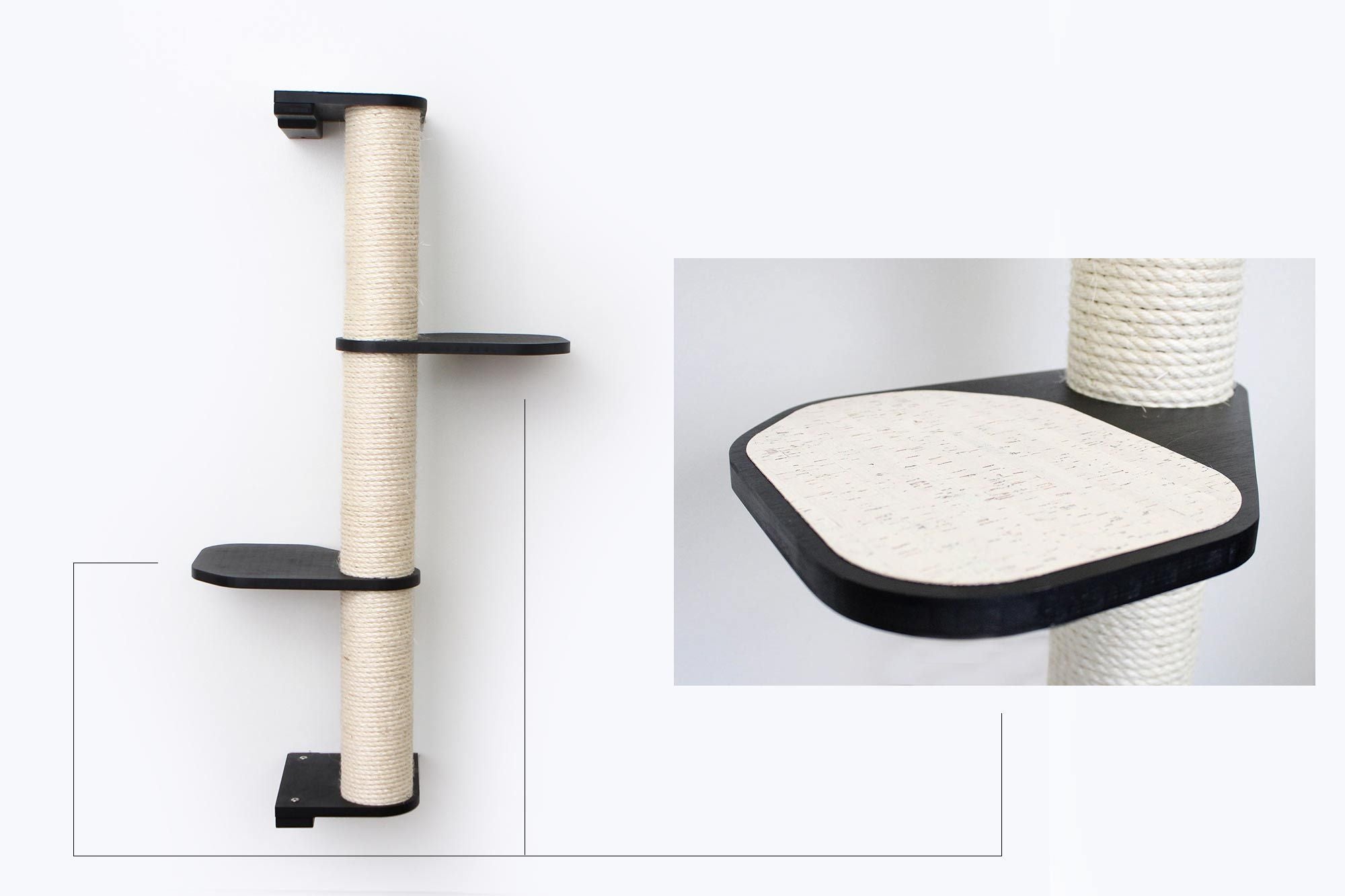 Wall Mounted Cat Climbing Pole - Sisal by Catastrophic Creations