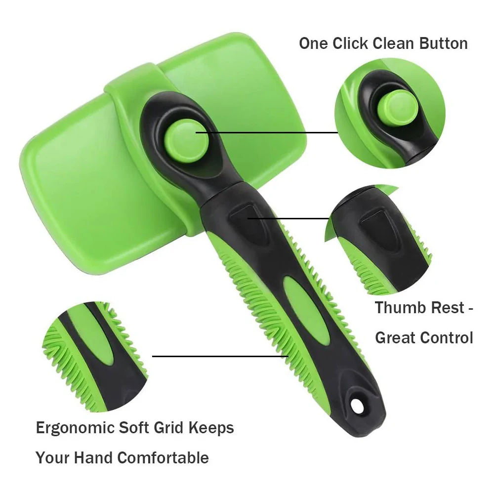 Self Cleaning Dog Brush★ The perfect brush to get all nasty mats out of your pet’s fur slicker brush gently removes loose hair and eliminates tangles, knots, dander, and trapped dirt. WorkCleaning Dog Brush