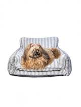 Stylish Grey and White Striped Couch Style Dog Bed