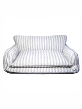 Stylish Grey and White Striped Couch Style Dog Bed