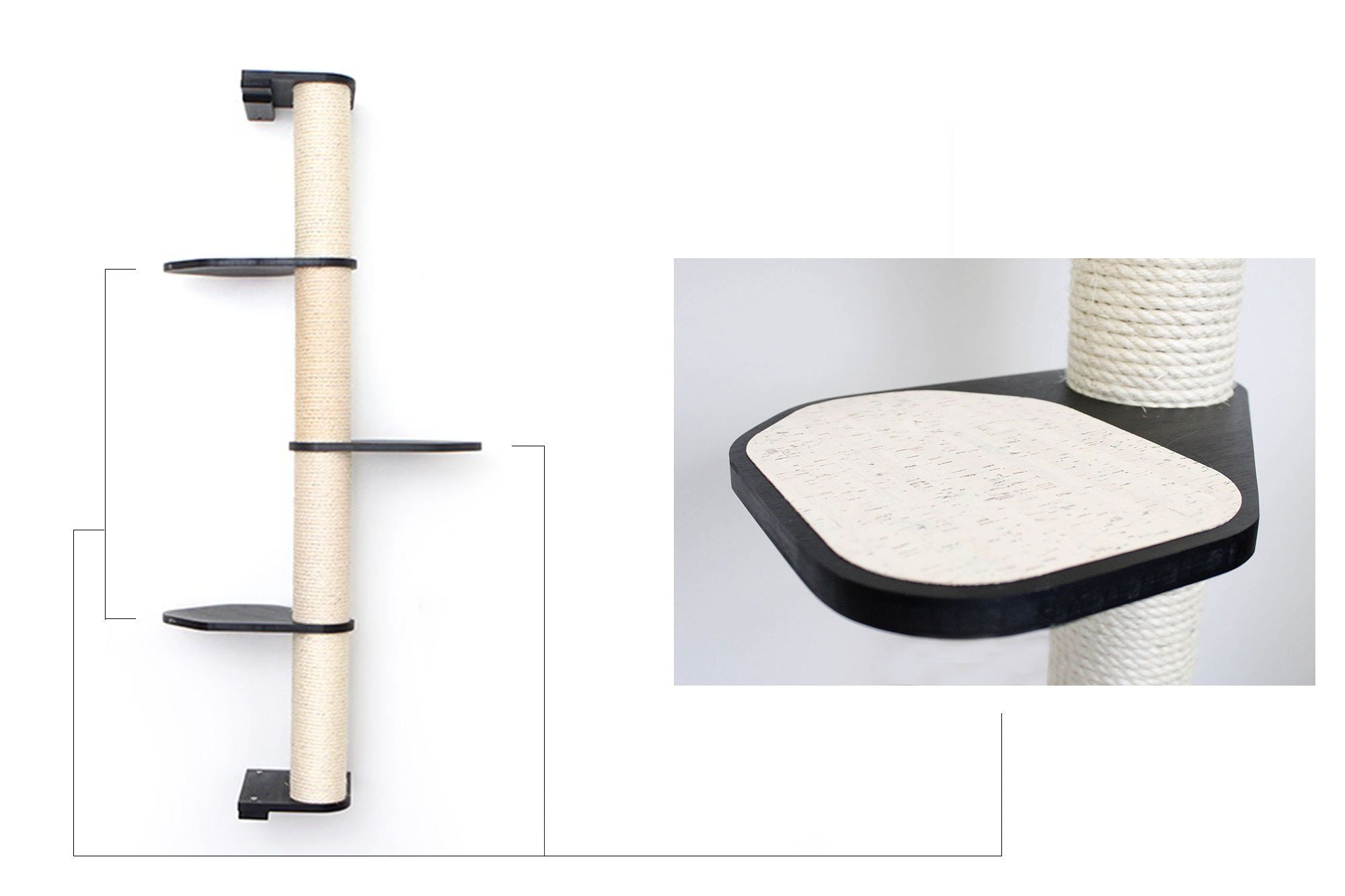 Wall Mounted Cat Climbing Pole - Sisal by Catastrophic Creations