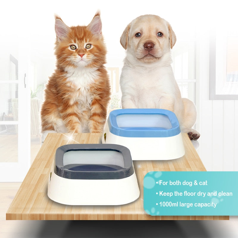 Anti Splash Pet BowlNON SPILL DESIGN Our pet bowl is designed with an arc floating plate and paw-shaped outlet, pet drinks water by licking the outlet slightly. Floating disk is reinforAnti Splash Pet Bowl