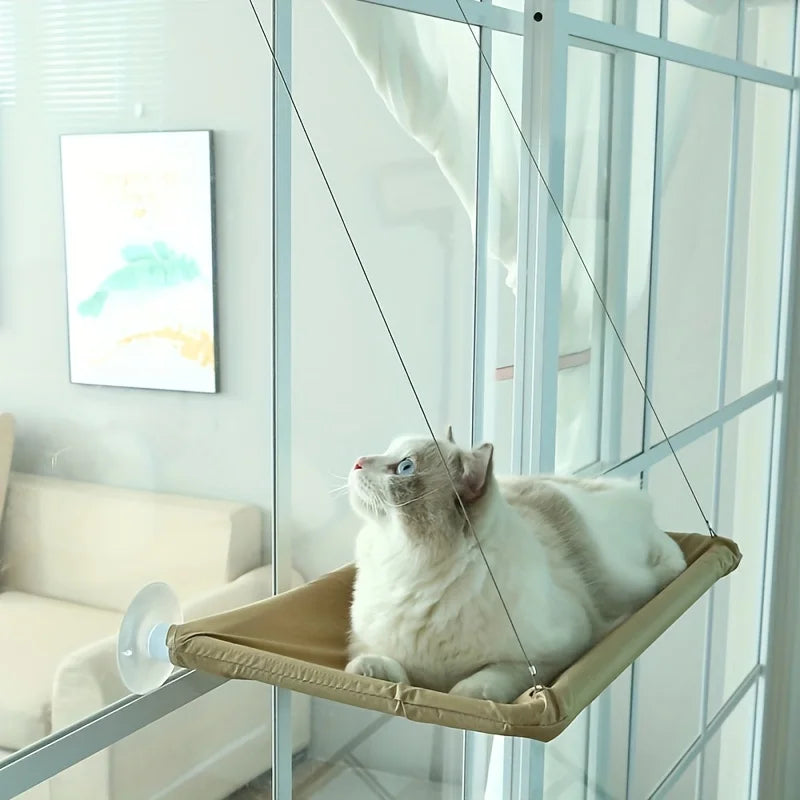 Cat Window Mounted Perch HammockThe Cat Window Mounted Perch Hammock provides a secure and comfortable spot for your cat to relax and observe their surroundings. With its convenient window mount, yCat Window Mounted Perch Hammock