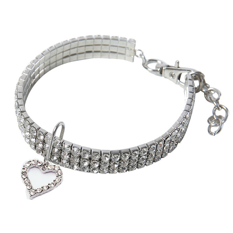 Bling Crystal Dog Collar Diamond Puppy Pet Shiny Full Rhinestone Neckl【Bling Pet Collar Set】This fabulous pet collar is adorned with glistening rhinestones and a metal crystal pendant. It's ideal for special occasions, whether you're dBling Crystal Dog Collar Diamond Puppy Pet Shiny Full Rhinestone Necklace Collar Collars