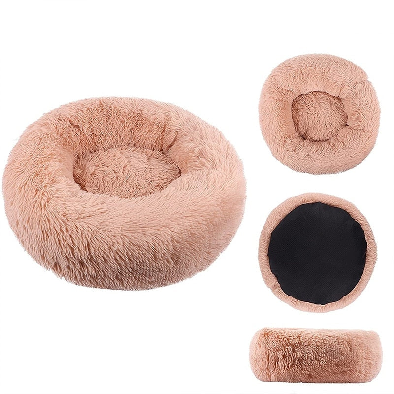 Calming Pet BedDONUT PET BED; 23in round dog bed for pets up to 25lbs; this includes breeds such as small Terriers, Daschund, Pomeranian, Shi Tzu, Pug, Chihuahua, all Toy Breeds et0Calming Pet Bed