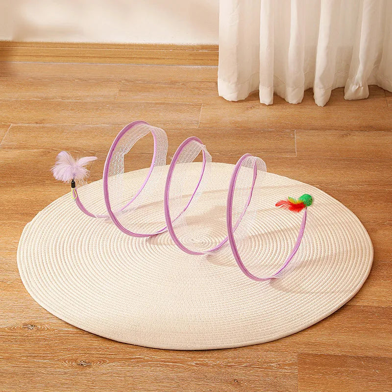 Self-play Cat Hunting Spiral Tunnel ToyElevate your cat's playtime with our Self-play Cat Hunting Spiral Tunnel Toy. Designed to mimic the thrill of hunting, the spiral tunnel stimulates your cat's natura-play Cat Hunting Spiral Tunnel Toy