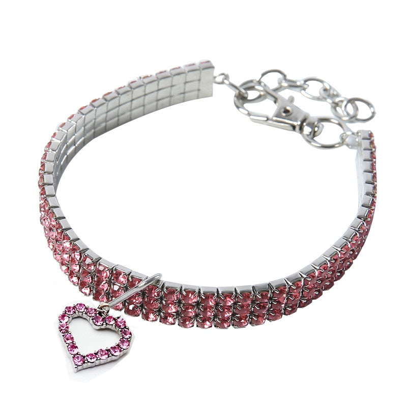 Bling Crystal Dog Collar Diamond Puppy Pet Shiny Full Rhinestone Neckl【Bling Pet Collar Set】This fabulous pet collar is adorned with glistening rhinestones and a metal crystal pendant. It's ideal for special occasions, whether you're dBling Crystal Dog Collar Diamond Puppy Pet Shiny Full Rhinestone Necklace Collar Collars