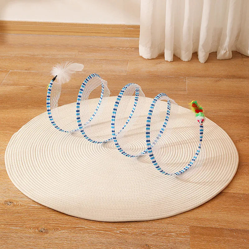 Self-play Cat Hunting Spiral Tunnel ToyElevate your cat's playtime with our Self-play Cat Hunting Spiral Tunnel Toy. Designed to mimic the thrill of hunting, the spiral tunnel stimulates your cat's natura-play Cat Hunting Spiral Tunnel Toy