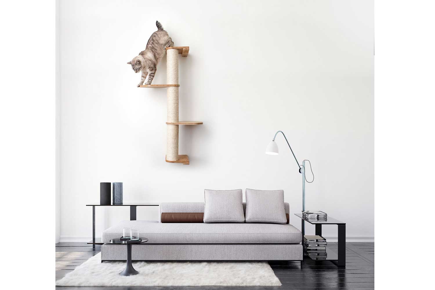 Wall Mounted Cat Climbing Pole - Sisal by Catastrophic Creations