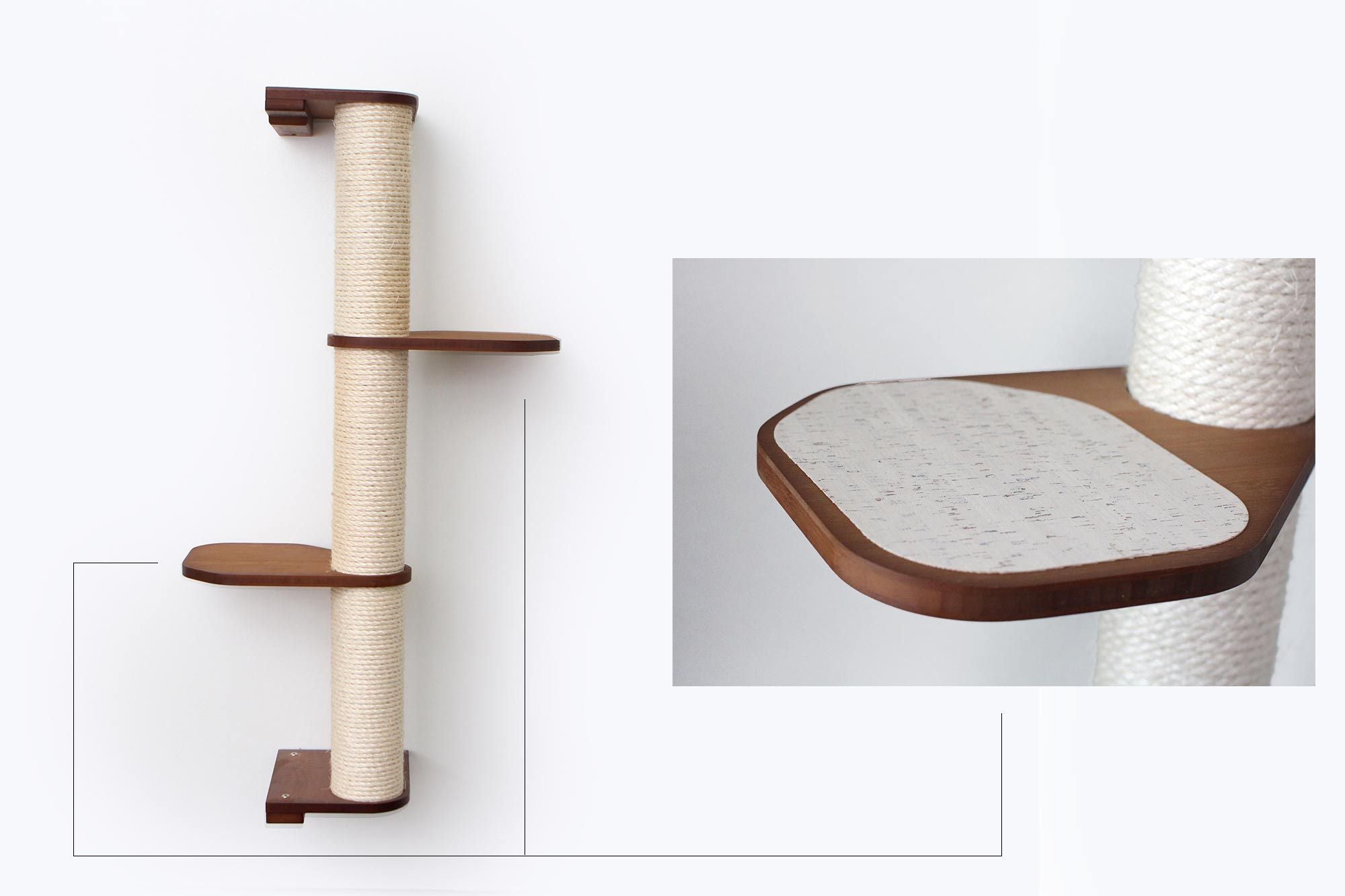 Wall Mounted Cat Climbing Pole - Sisal by Catastrophic Creations