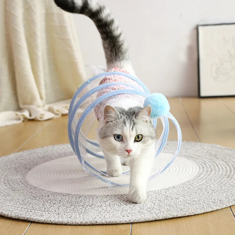 Self-play Cat Hunting Spiral Tunnel ToyElevate your cat's playtime with our Self-play Cat Hunting Spiral Tunnel Toy. Designed to mimic the thrill of hunting, the spiral tunnel stimulates your cat's natura-play Cat Hunting Spiral Tunnel Toy