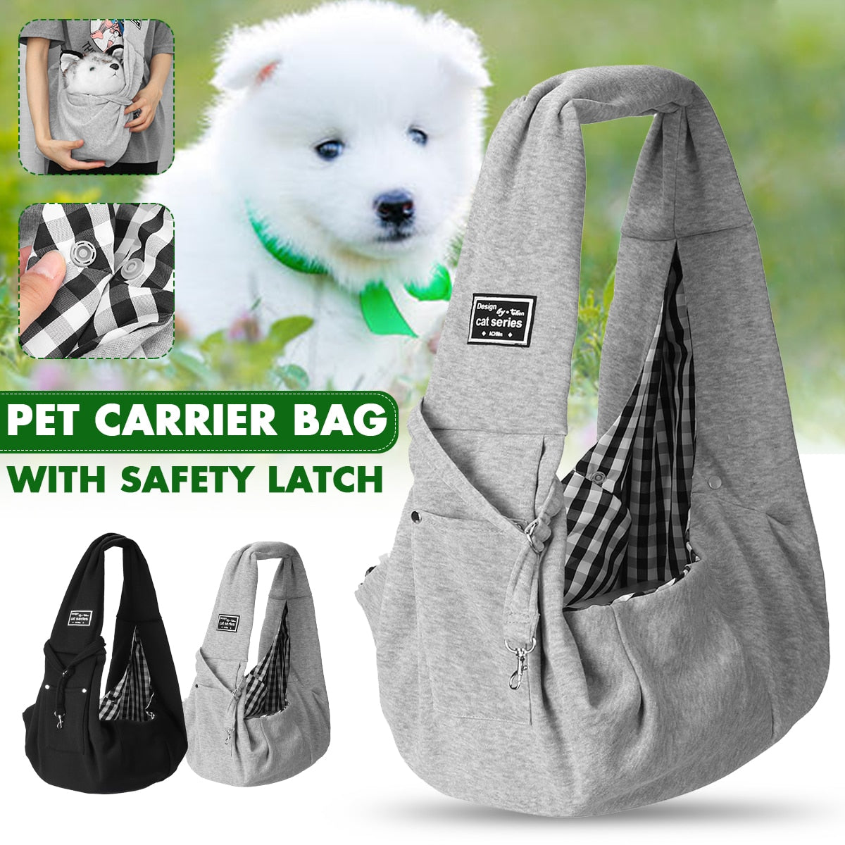 Pet Sling BagSPECIFICATIONSType: DogsStyle: SPORTSeason: All seasonsPattern: SolidOrigin: Mainland ChinaMaterial: nylonItem Type: SlingsFitable Weight: 6.5kgFeature: WindproofCN:Pet Sling Bag