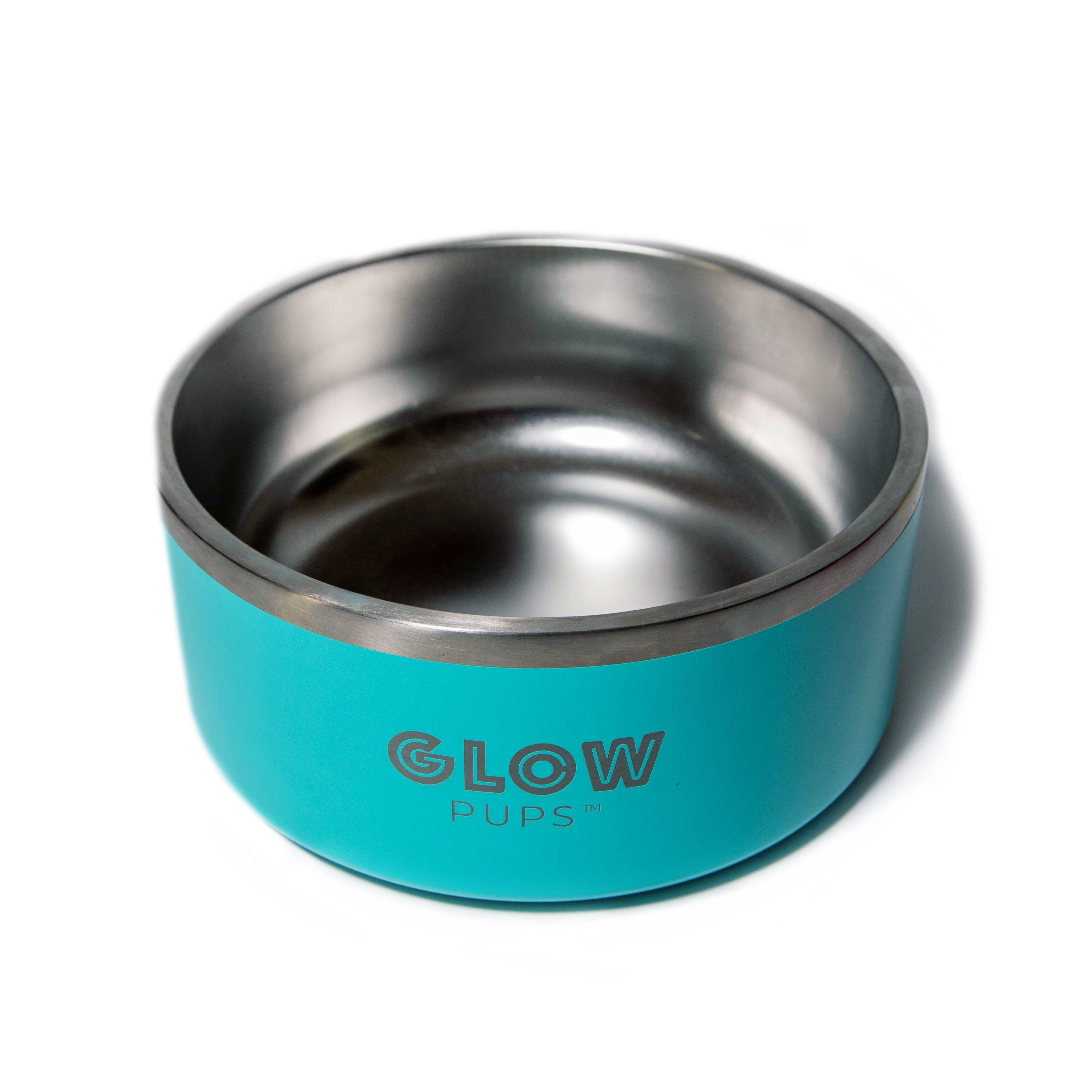 Aqua Blue Stainless Steel Dog Bowl