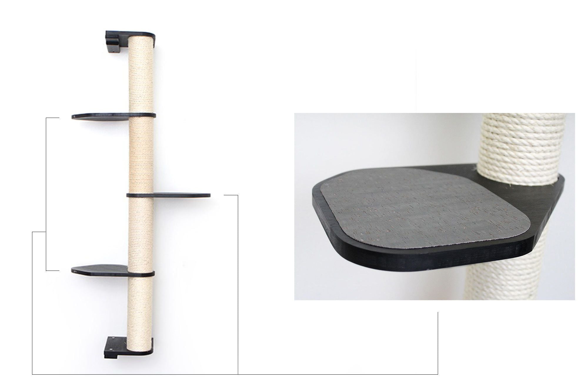 Wall Mounted Cat Climbing Pole - Sisal by Catastrophic Creations