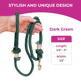 Dark Green Boho Chic Rope Leash