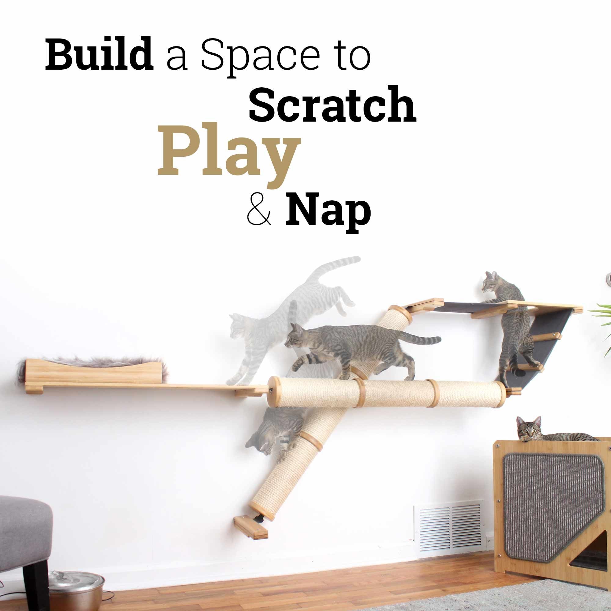 The Plateau - Horizontal Cat Scratcher Bed Set by Catastrophic Creations
