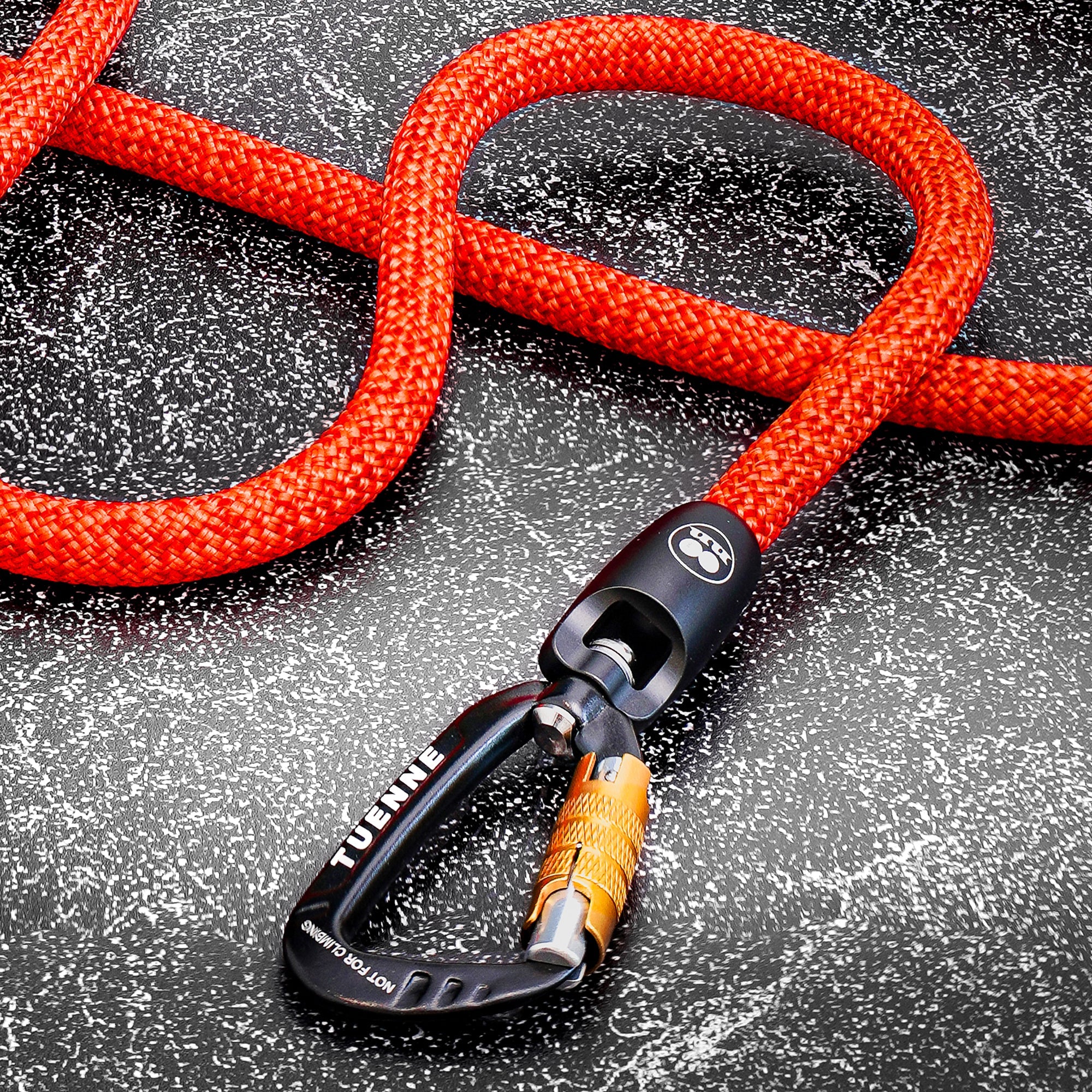 Rope Dog Leash with Auto-Locking Carabiner – 9.8mm Mammut | Blood Red | Tuenne
