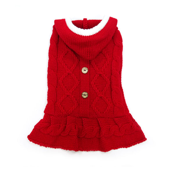 Cable Hoodie Sweater Dress