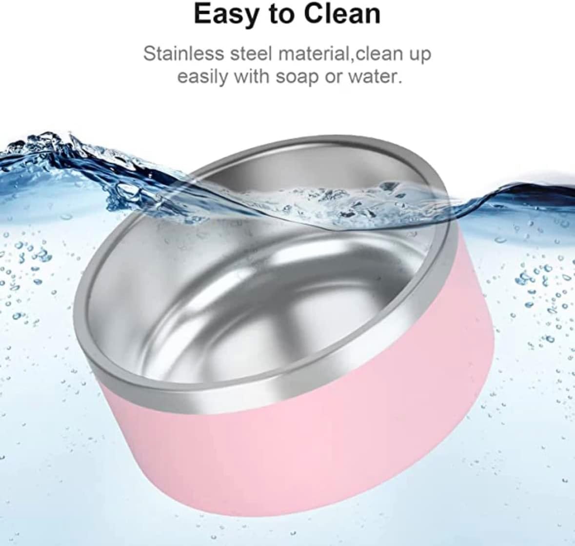 White Stainless Steel Dog Bowl