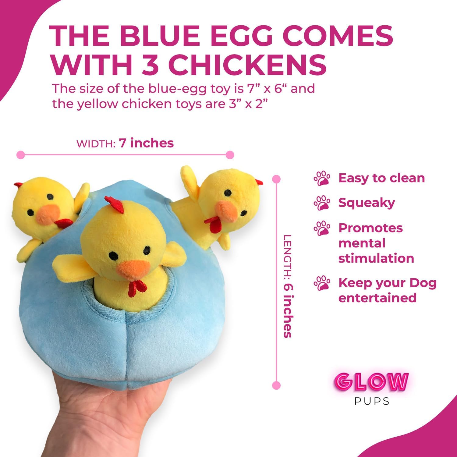 Burrow Chicken in Egg Dog Toys