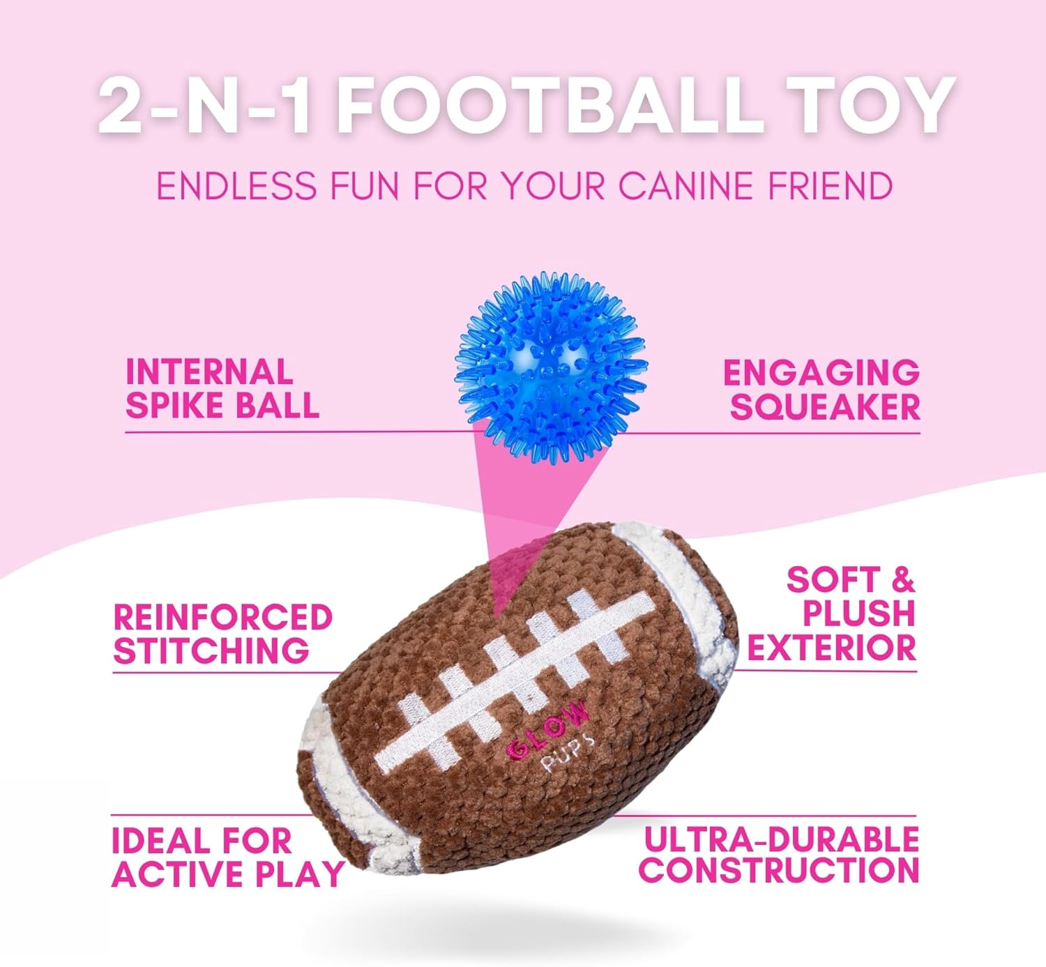 Squeaky Football Dog Toy