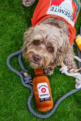 Squeaky Pawty Pups Bourbon Whiskey Plush Dog Toy