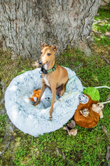 Calming Faux Fur Dog Bed with Memory Foam Bolster