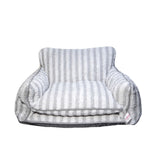 Stylish Grey and White Striped Couch Style Dog Bed