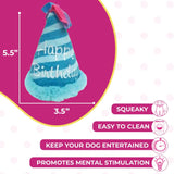 Squeaky Blue Birthday Hat Dog Toy