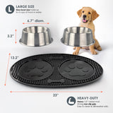 Dog Bowls with Non-slip Food Mat Rubber & Stainless Steel | BREKX