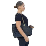 Kate Quilted Carrier, Black Vegan Leather