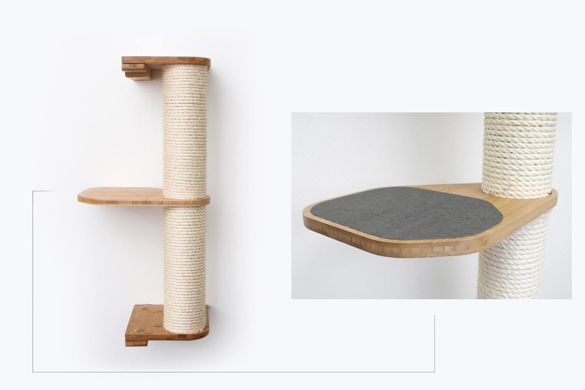 Wall Mounted Cat Climbing Pole - Sisal by Catastrophic Creations