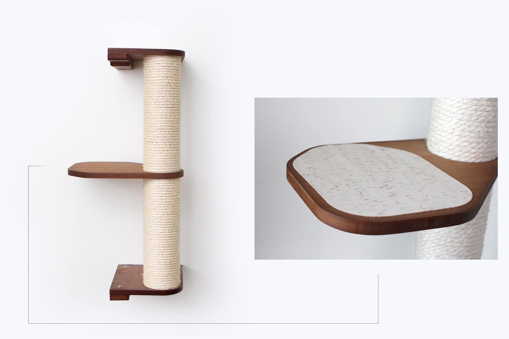 Wall Mounted Cat Climbing Pole - Sisal by Catastrophic Creations